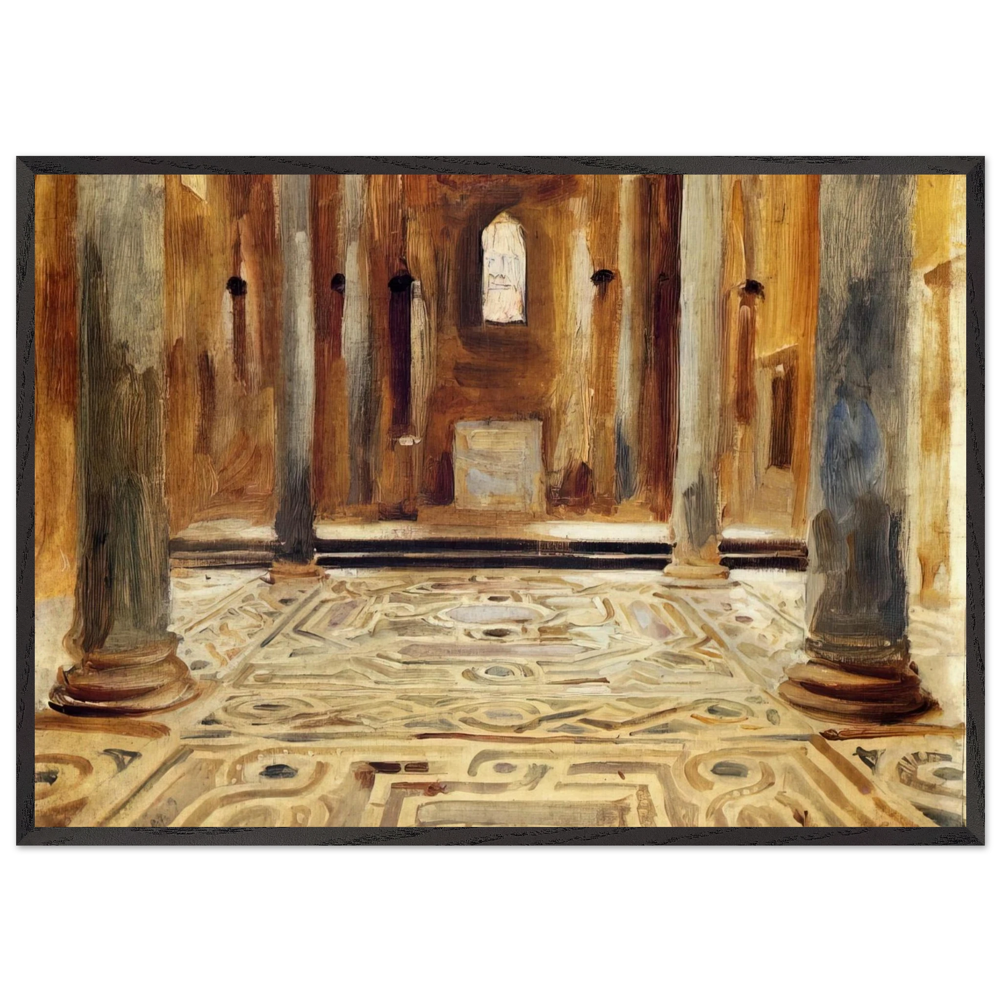 A Mosque Cairo - John Singer Sargent Framed Art Print – Black Wooden Frame - Default Title - -Framed Art Print