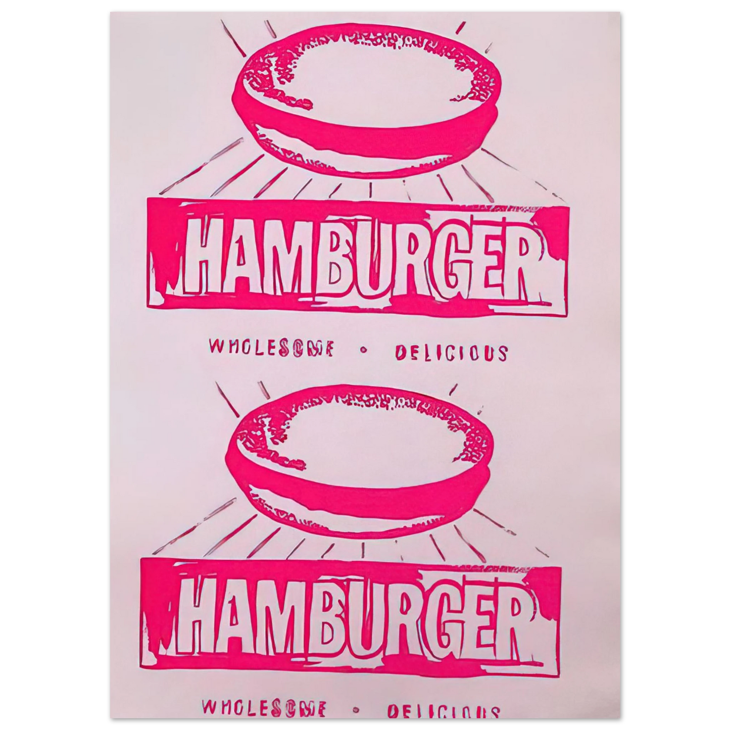Andy Warhol - Double Hamburger Fine Art Poster - 40x60 cm / 16x24 inches