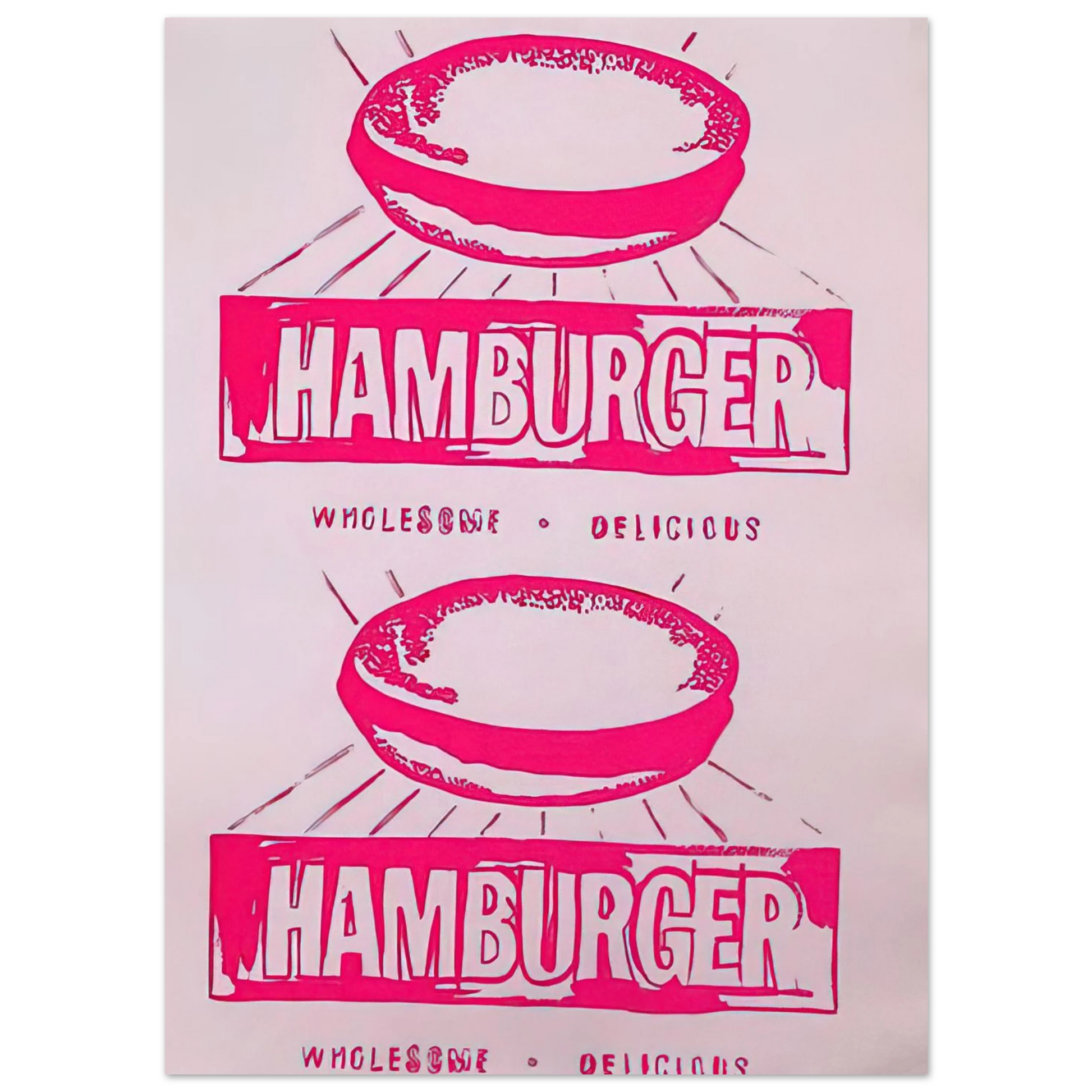 Andy Warhol - Double Hamburger Fine Art Poster - 40x60 cm / 16x24 inches