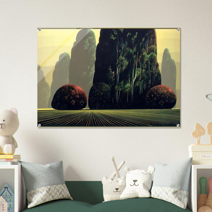 Autumn Eucalyptus - Eyvind Earle Acrylic Print - 70x100 cm / 28x40″ inches | Eyvind Earle Wall Art | Eyvind Earle Prints