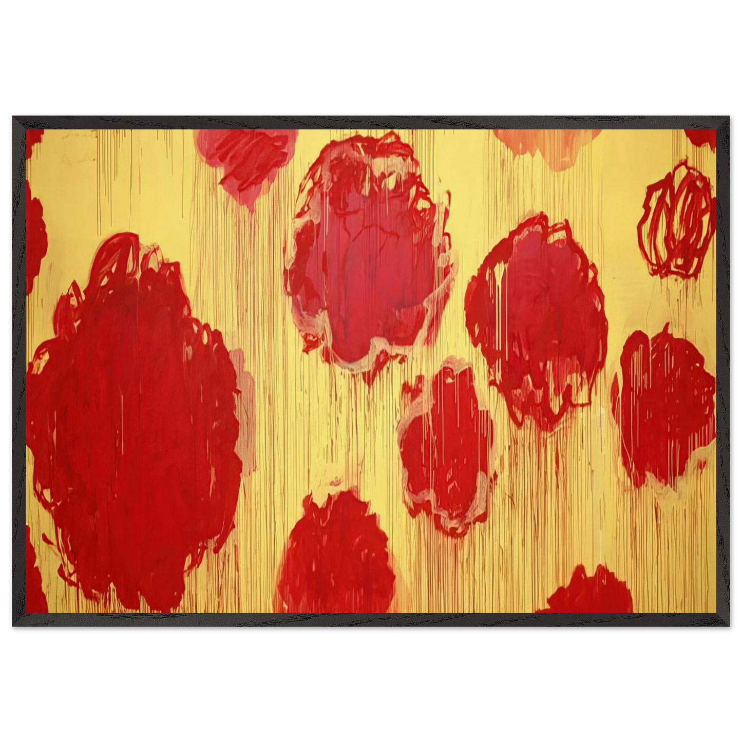 Untitled  Peonias series  - Cy Twombly Framed Art Print – Black Wooden Frame - Default Title - -Framed Art Print