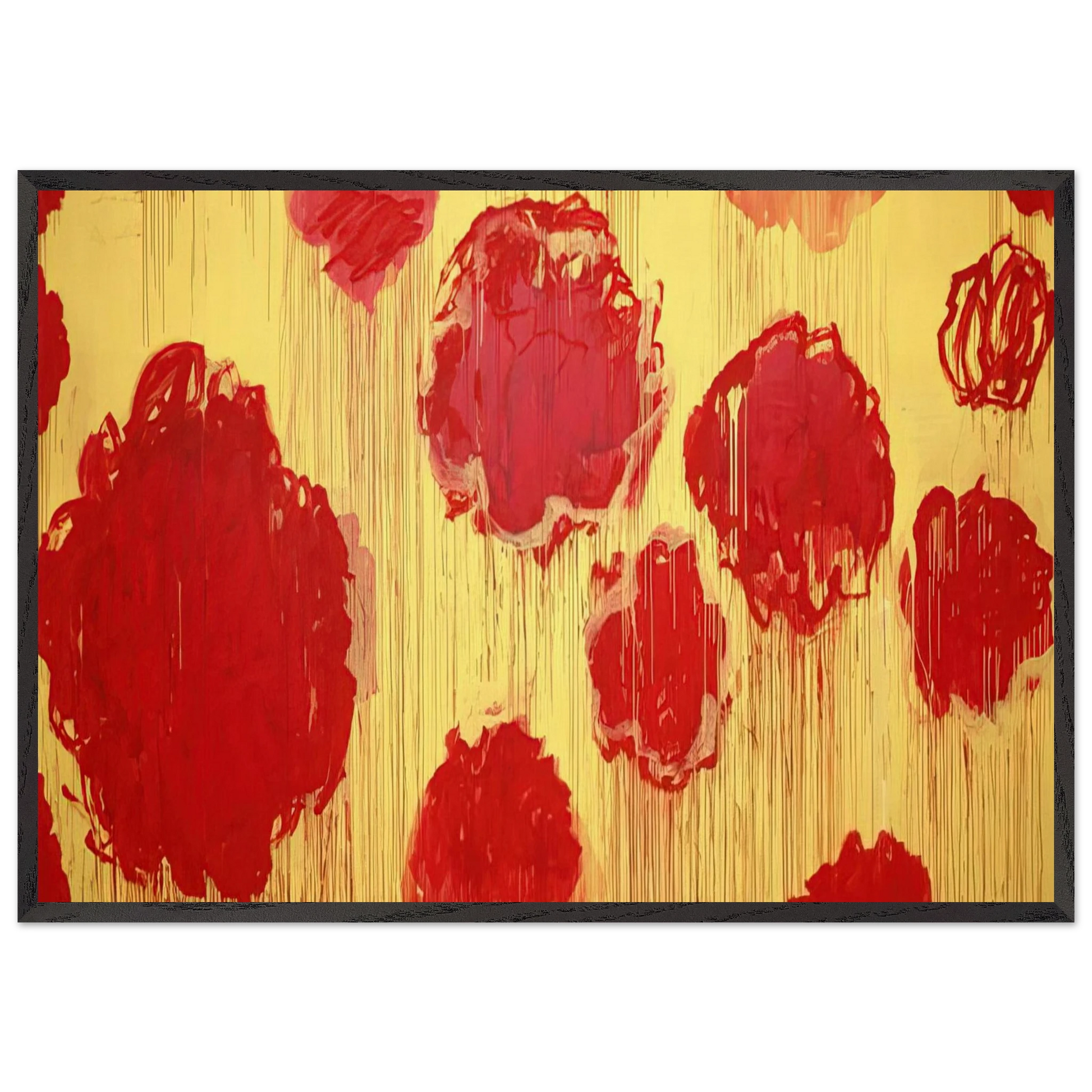 Untitled  Peonias series  - Cy Twombly Framed Art Print – Black Wooden Frame - Default Title - -Framed Art Print