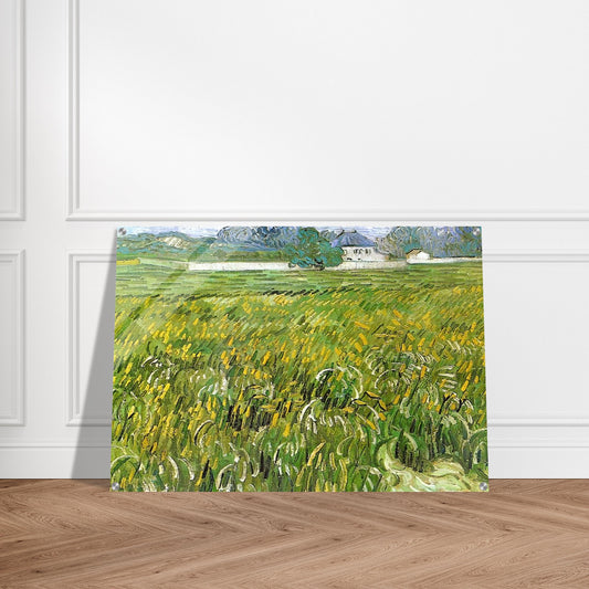 Wheat Field at Auvers with White House - Vincent van Gogh Acrylic Print - 70x100 cm / 28x40″ inches