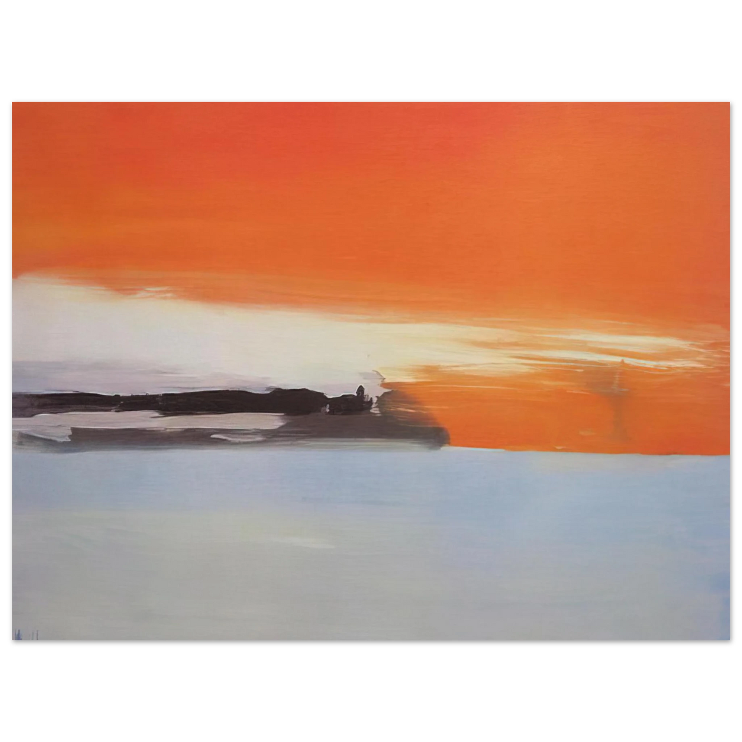Nicolas de Stael - Chemin de fer au bord de la mer, soleil couchant - 1955 Fine Art Poster - 13x18 cm / 5x7 inches