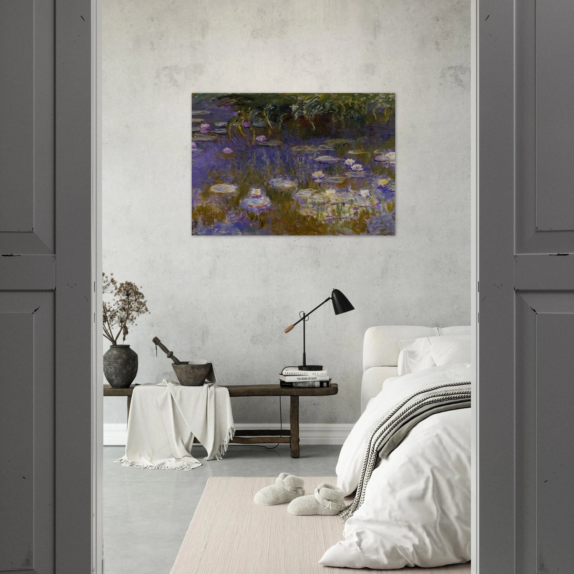 Water Lilies, Yellow and Lilac - claude monet Brushed Aluminum Print - 70x100 cm / 28x40 inches | claude monet Aluminum Print | claude monet Prints