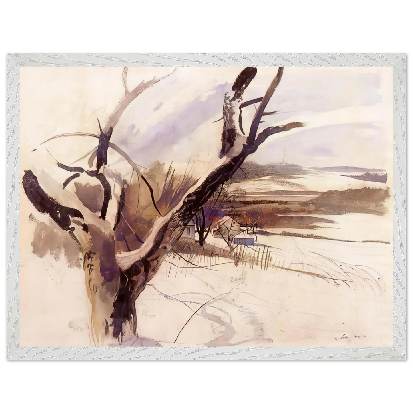 Andrew Wyeth - WINTER FARM SCENE Wall Art - 60x80 cm / 24x32 inches - Fine Art Poster - -