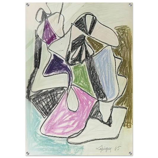 La Rencontre - 1945 - Charles Lapicque Acrylic Print - 70x100 cm / 28x40″ inches | Charles Lapicque Wall Art | Charles Lapicque Prints