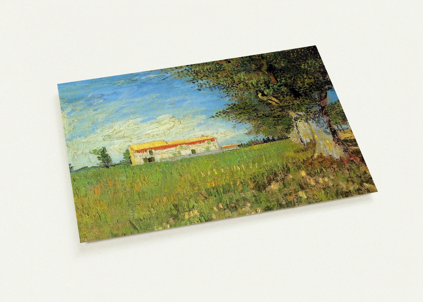 Farmhouse in a Wheat Field By Vincent van Gogh Pack of 10 Post Cards | Vincent van Gogh Post Cards | A6 (10.5 x 14.8 cm) - 4.1 x 5.8 inches
