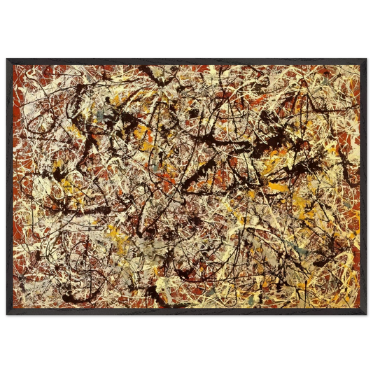 MURAL ON INDIAN RED GROUND 1950 - Jackson Pollock Framed Art Print – Black Wooden Frame - Default Title - -Framed Art Print