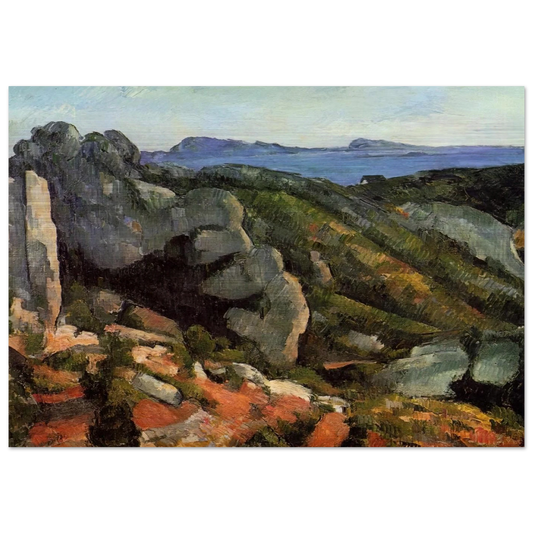 Rocks at L'Estaque - Paul Cézanne Brushed Aluminum Print - 70x100 cm / 28x40 inches | Paul Cézanne Aluminum Print | Paul Cézanne Prints