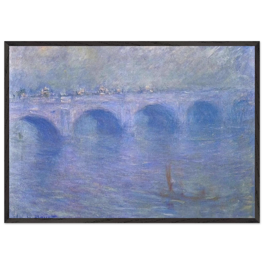 Waterloo Bridge in the Fog - claude monet Framed Art Print – Black Wooden Frame - Default Title - -Framed Art Print