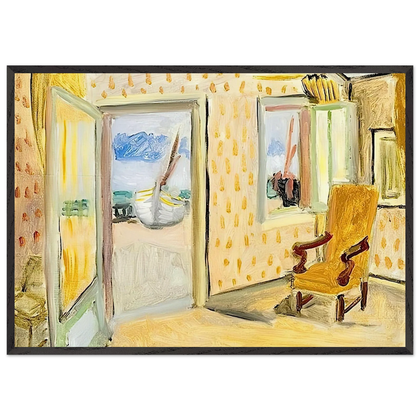 INTERIOR OPEN DOOR 1920 - Henri Matisse Framed Art Print – Black Wooden Frame - Default Title - -Framed Art Print