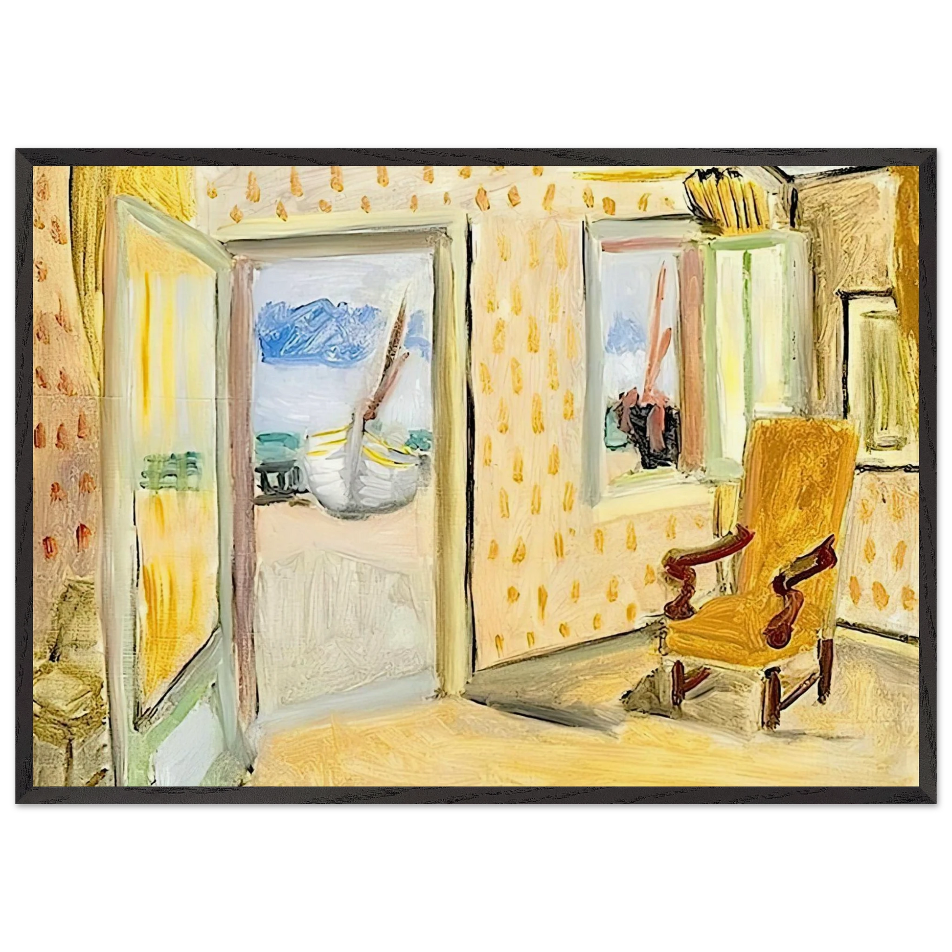 INTERIOR OPEN DOOR 1920 - Henri Matisse Framed Art Print – Black Wooden Frame - Default Title - -Framed Art Print