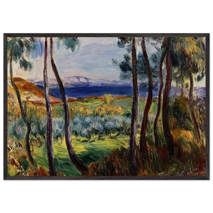 Pines in the Vicinity of Cagnes - Pierre-Auguste Renoir 70x100 cm / 28x40 inches Framed Art Print – Black Wooden Frame