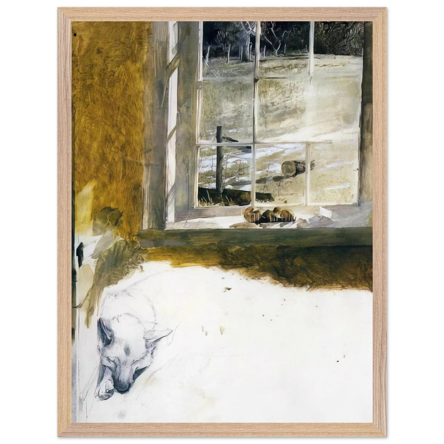 Andrew Wyeth - GROUNDHOG DAY 3 Wall Art - 30x40 cm / 12x16 inches - Premium Wooden Framed Poster With Fine Art Paper - Black frame