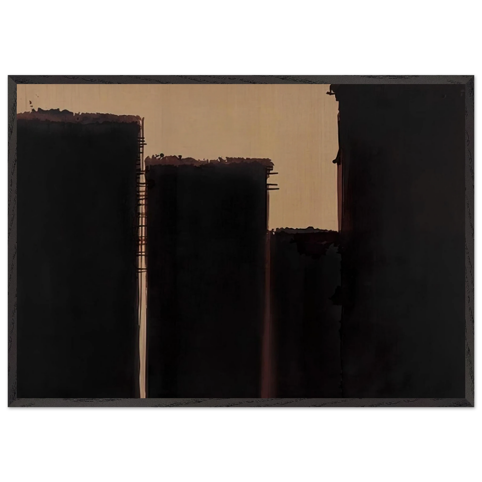 Burnt Umber  Ultramarine - 1991 - Yun Hyong-keun Framed Art Print – Black Wooden Frame - Default Title - -Framed Art Print