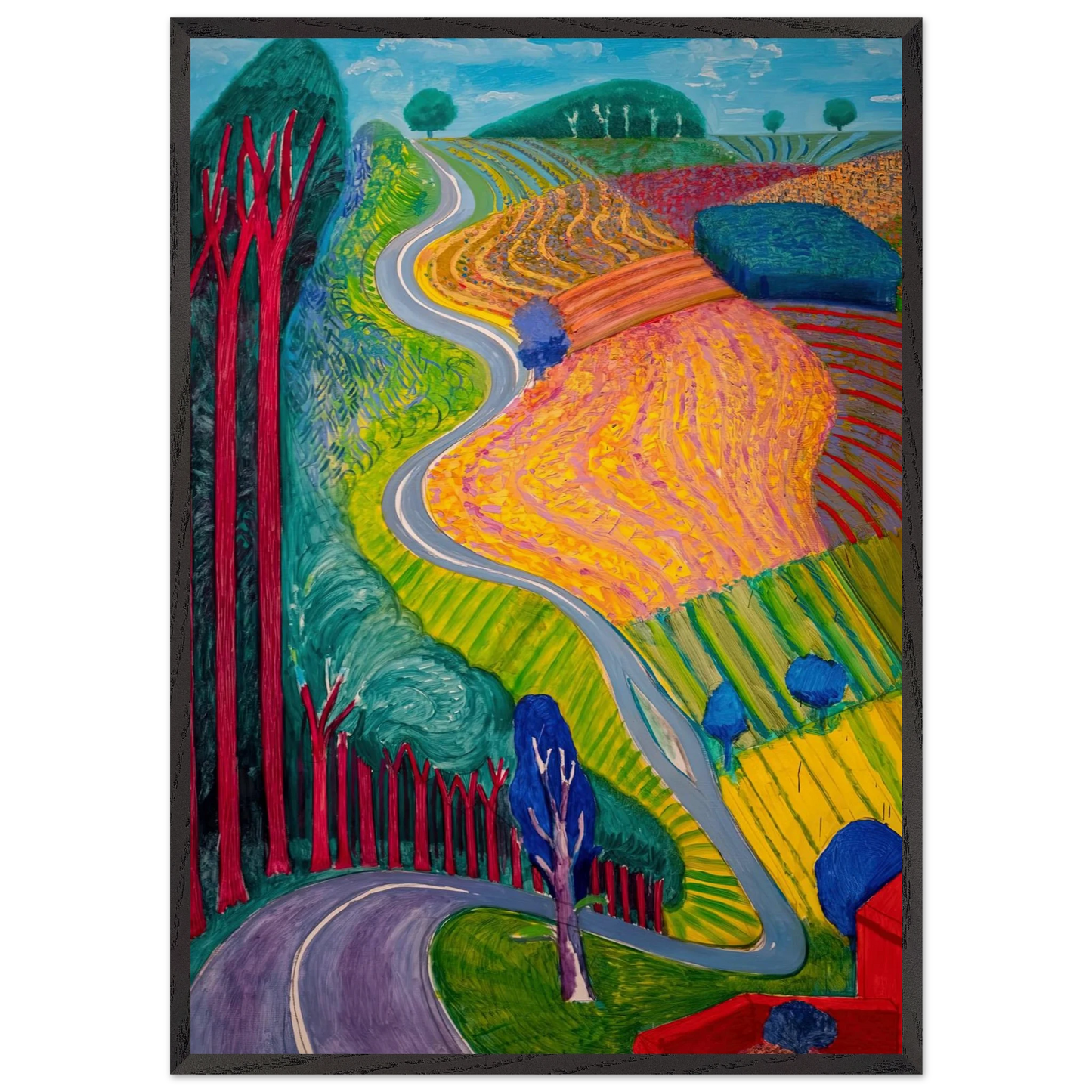 David Hockney N15 - David Hockney 70x100 cm / 28x40 inches Framed Art Print – Black Wooden Frame | David Hockney Art | Artwork by David Hockney