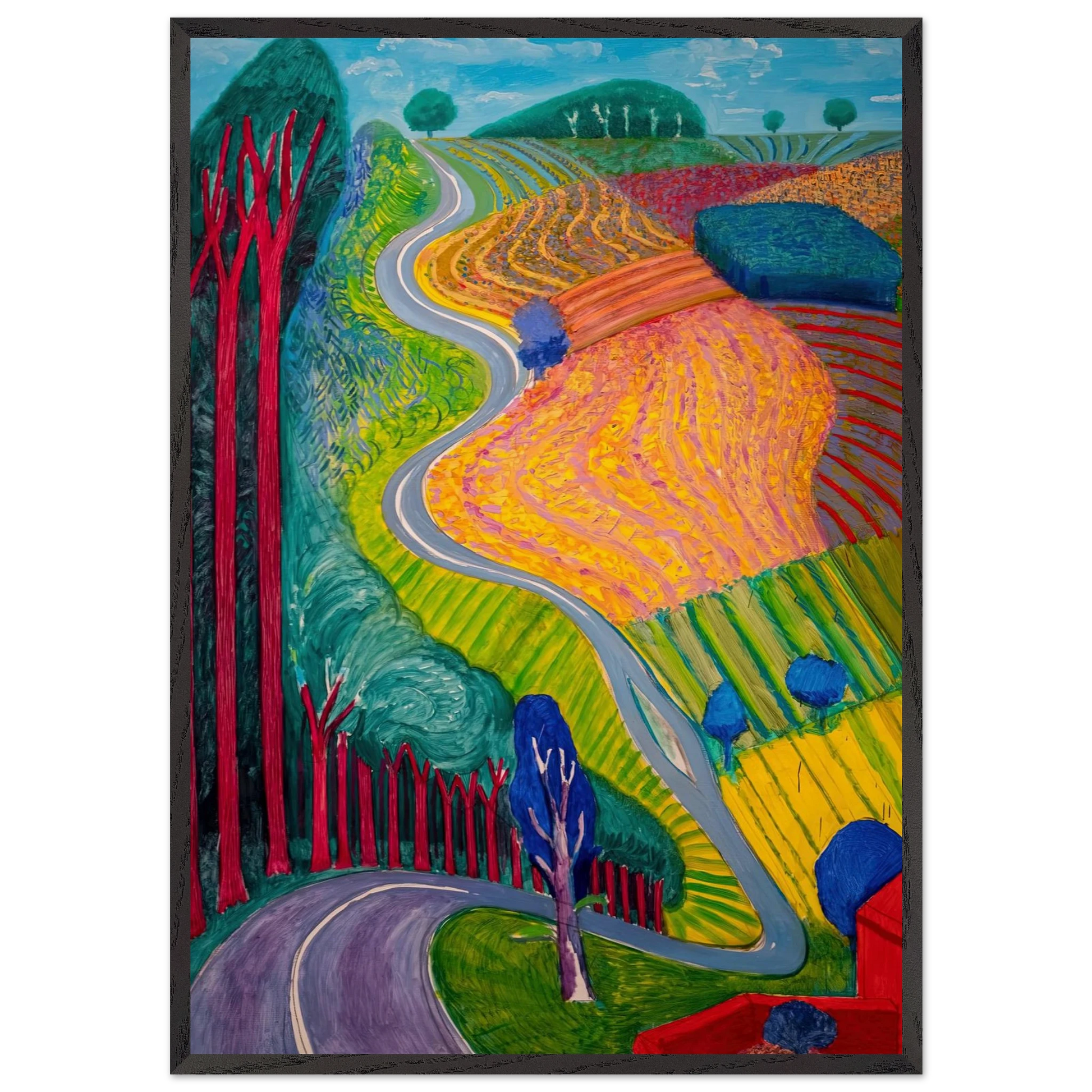 David Hockney N15 - David Hockney 70x100 cm / 28x40 inches Framed Art Print – Black Wooden Frame | David Hockney Art | Artwork by David Hockney