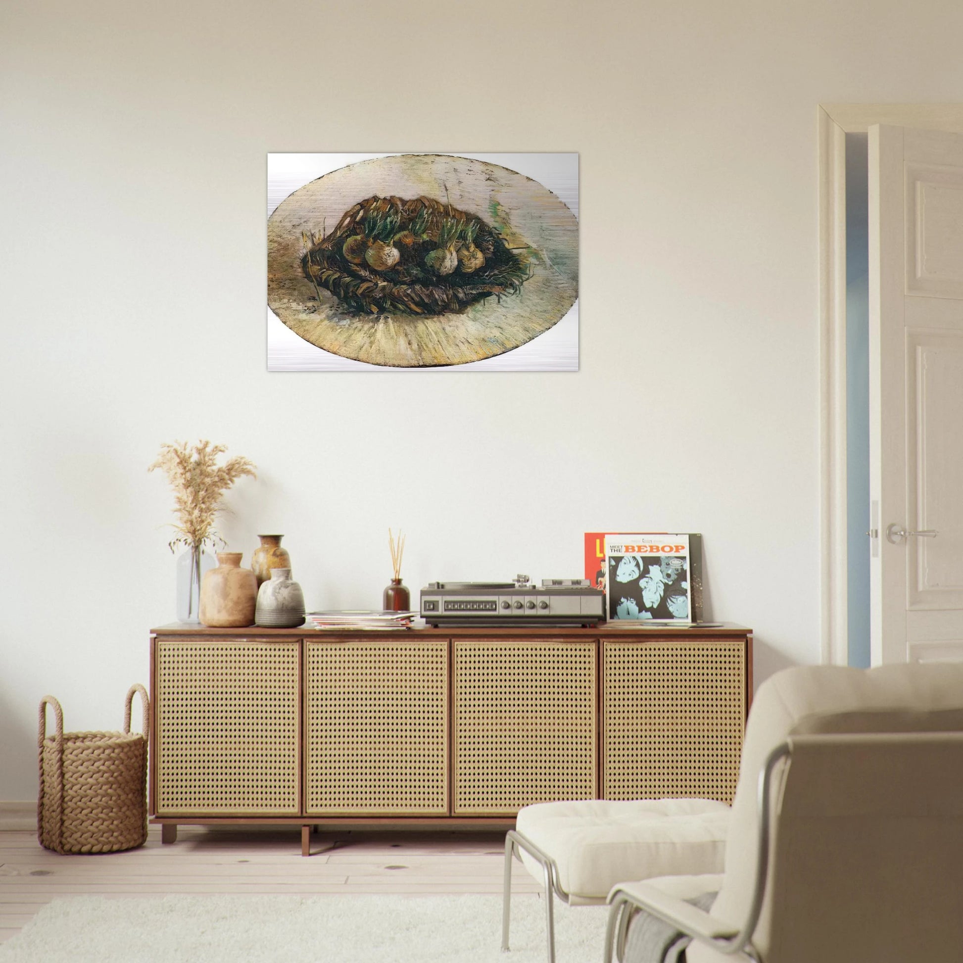 Basket of Sprouting Bulbs - Vincent van Gogh Brushed Aluminum Print - 70x100 cm / 28x40 inches | Vincent van Gogh Aluminum Print | Vincent van Gogh Prints