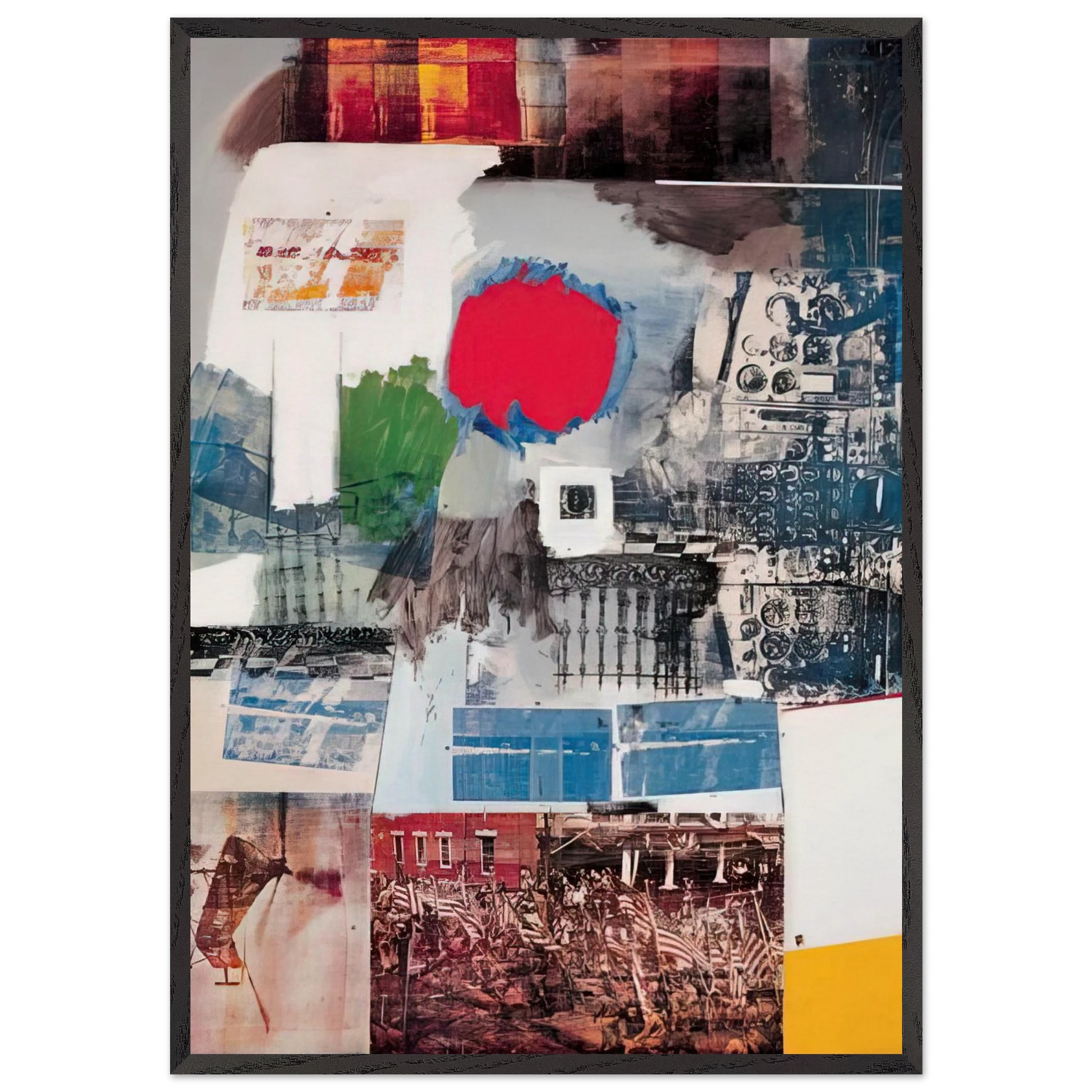 ARCHIVE 1963 - Robert Rauschenberg Framed Art Print – Black Wooden Frame - Default Title - -Framed Art Print
