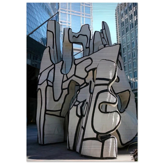 MONUMENT WITH STANDING BEAST 1984 - Jean Dubuffet Brushed Aluminum Print - 70x100 cm / 28x40 inches | Jean Dubuffet Aluminum Print | Jean Dubuffet Prints