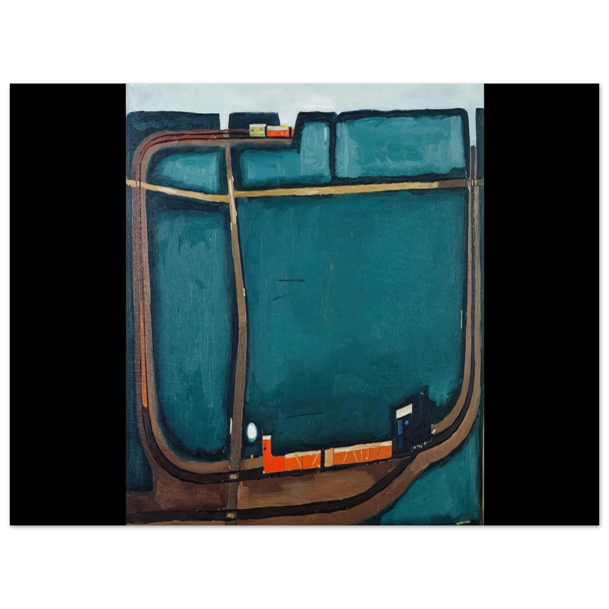Jerzy Nowosielski - NARROW GAUGE RAILWAY IN THE MOUNTAINS 1963 Fine Art Poster - Default Title
