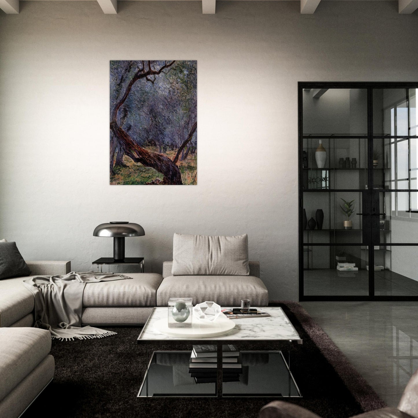 Olive Trees Study - claude monet Brushed Aluminum Print - 70x100 cm / 28x40 inches | claude monet Aluminum Print | claude monet Prints