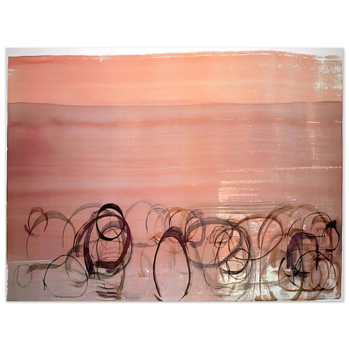 John Cage - New River Watercolor, Series IV, #4 - 1988  75x100 cm / 30x40inches Fine Art Poster