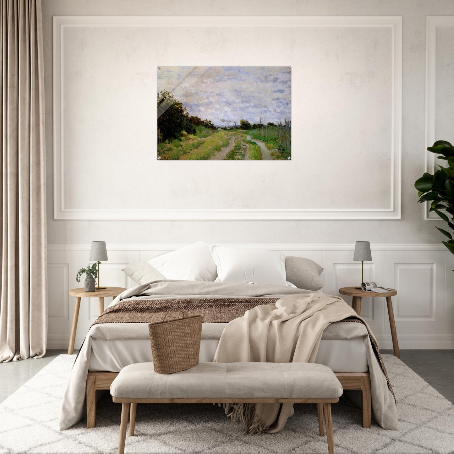 Lane in the Vineyards at Argenteuil - claude monet Acrylic Print - 70x100 cm / 28x40″ inches