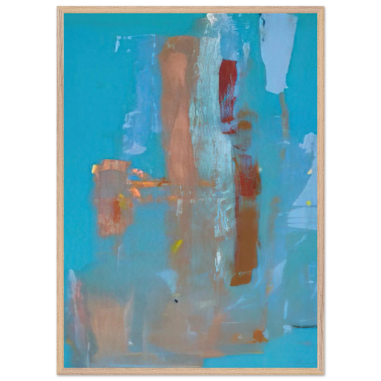 Helen Frankenthaler - In on Blue - 1976 Wall art - A3 (29.7 x 42  cm) - Premium Wooden Framed Poster With Fine Art Paper - White frame