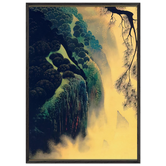 Jeweled Coast - Eyvind Earle Framed Art Print – Black Wooden Frame - Default Title - -Framed Art Print
