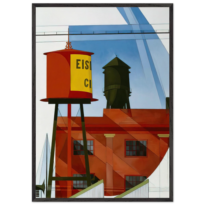 Buildings Abstraction Lancaster - 1931 - Charles Demuth 70x100 cm / 28x40 inches Framed Art Print – Black Wooden Frame