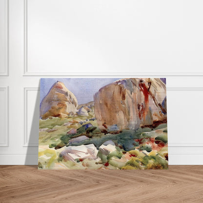 The Simplon. Large Rocks - John Singer Sargent Brushed Aluminum Print - 70x100 cm / 28x40 inches | John Singer Sargent Aluminum Print | John Singer Sargent Prints