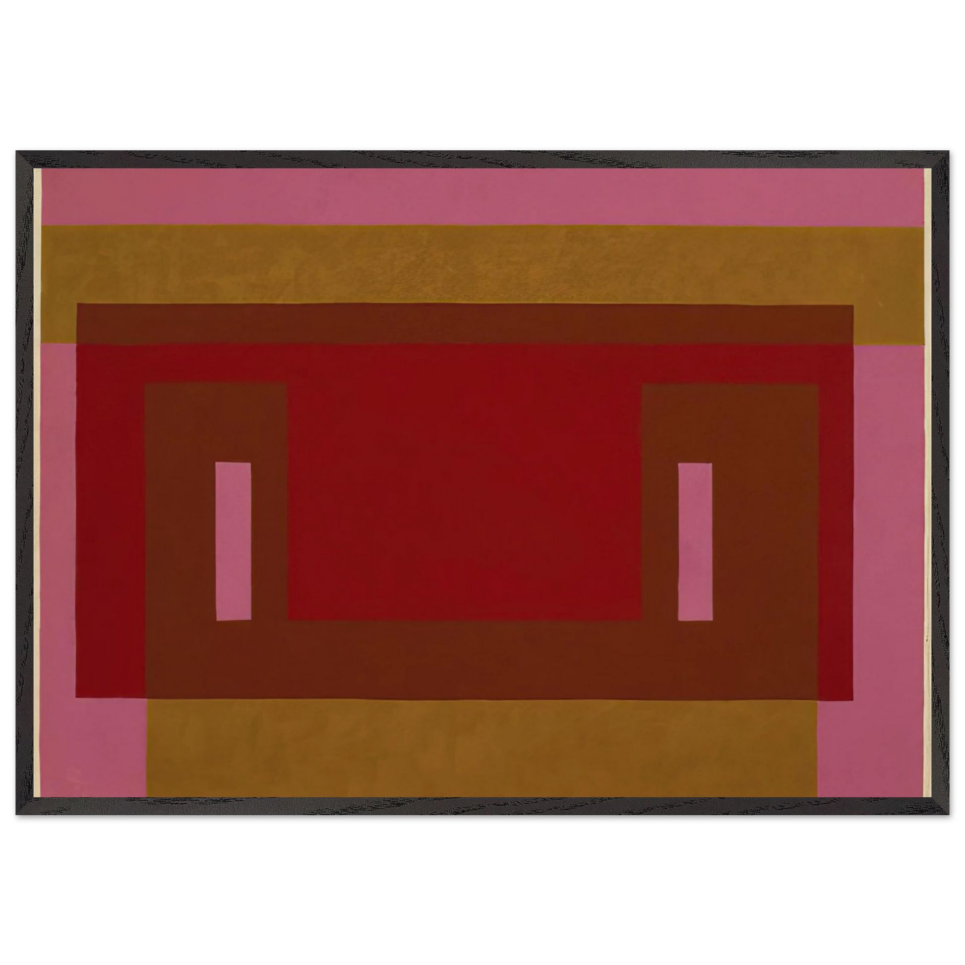 VARIANT ADOBE 1948 1 - Josef Albers Framed Art Print – Black Wooden Frame - Default Title - -Framed Art Print