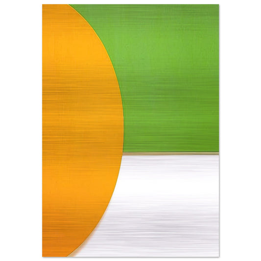 Orange Relief with Green - Ellsworth Kelly Brushed Aluminum Print - 70x100 cm / 28x40 inches | Ellsworth Kelly Aluminum Print | Ellsworth Kelly Prints
