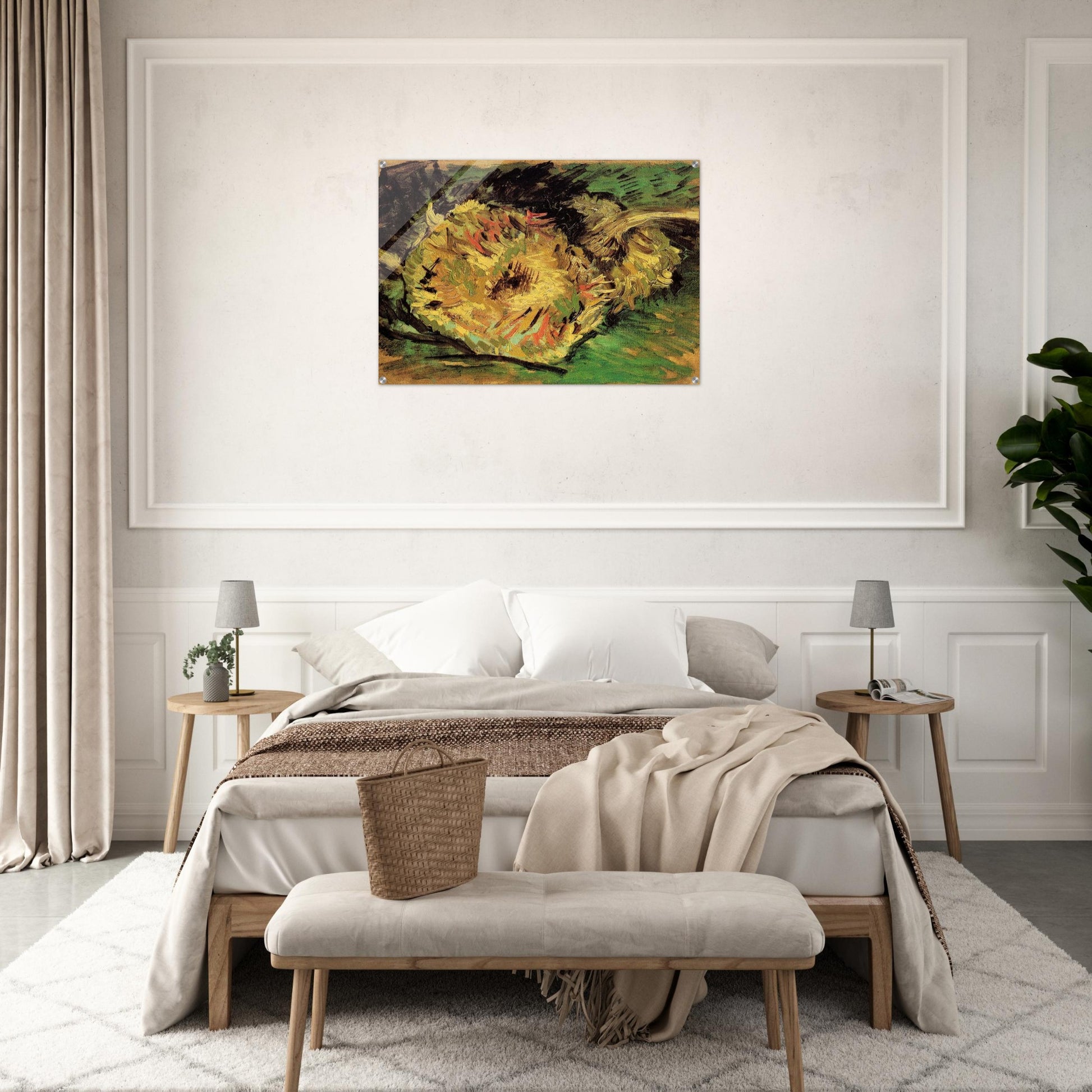 Two Cut Sunflowers - Vincent van Gogh Acrylic Print - 70x100 cm / 28x40″ inches
