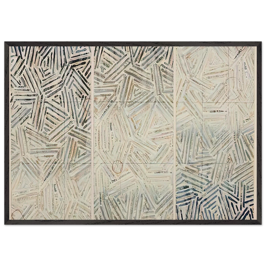 BETWEEN THE CLOCK AND THE BED 1989 - Jasper Johns Framed Art Print – Black Wooden Frame - Default Title - -Framed Art Print