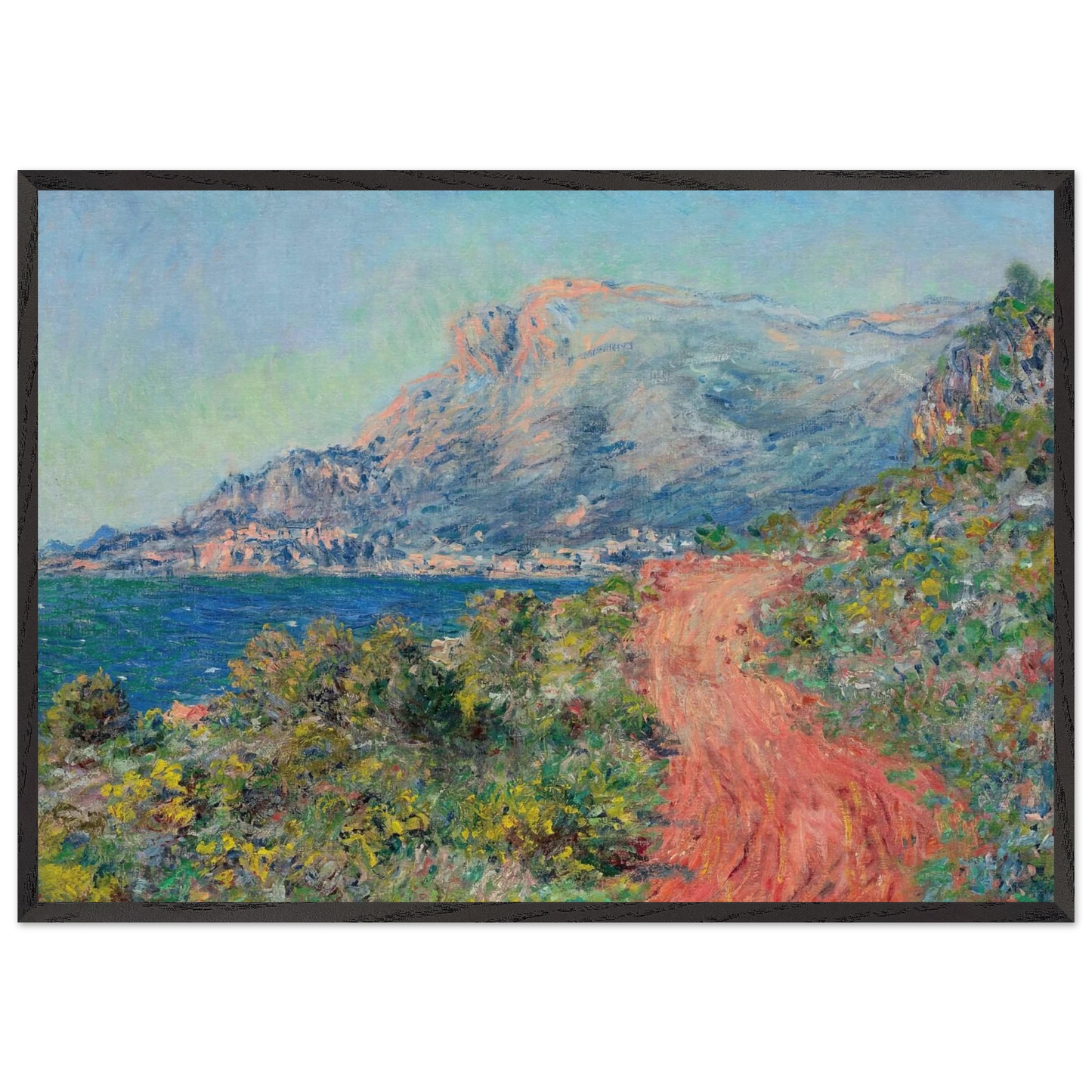The Red Road near Menton - claude monet Framed Art Print – Black Wooden Frame - Default Title - -Framed Art Print