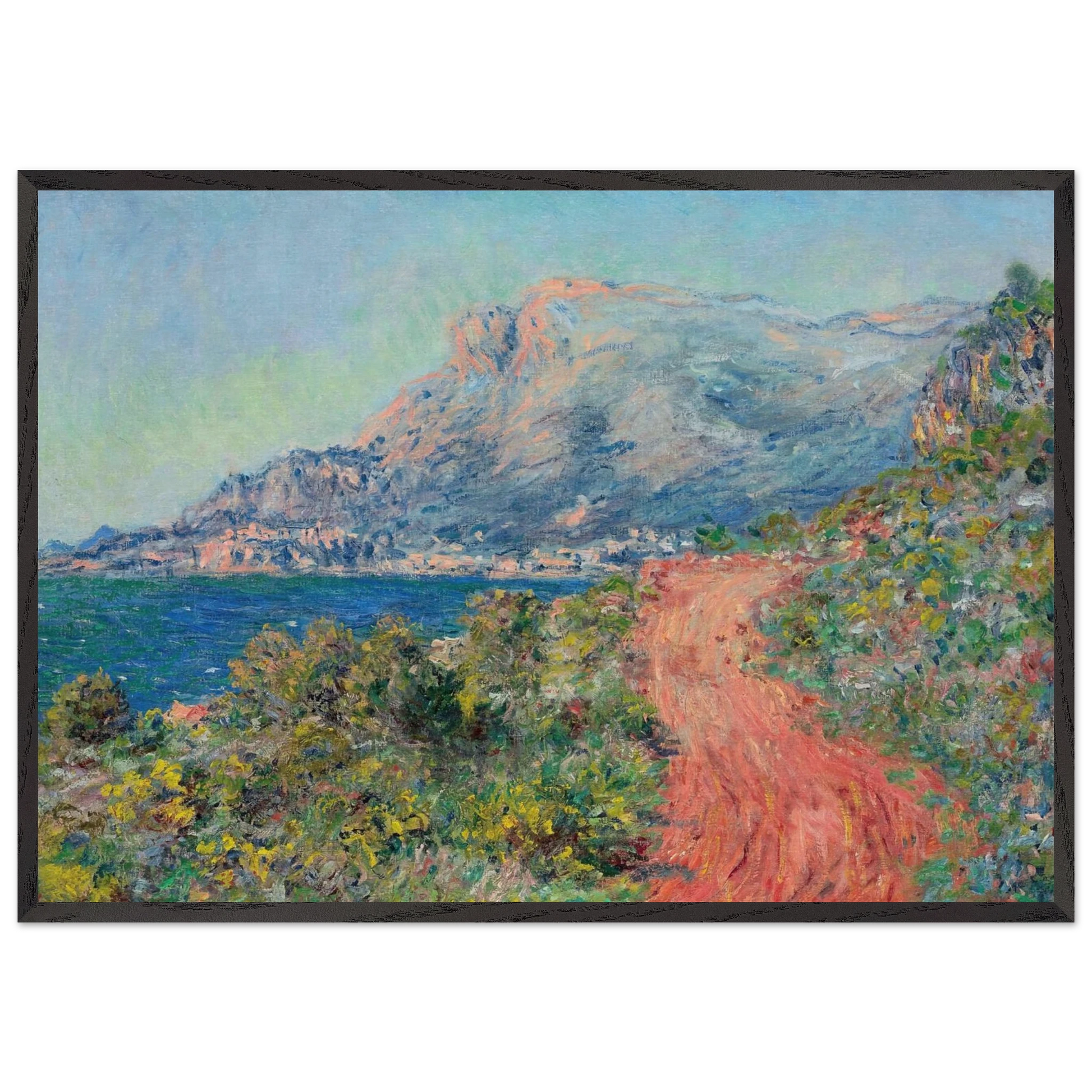 The Red Road near Menton - claude monet Framed Art Print – Black Wooden Frame - Default Title - -Framed Art Print