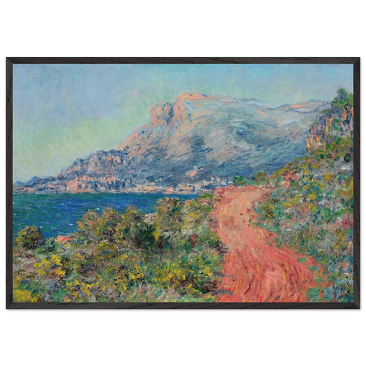 The Red Road near Menton - claude monet Framed Art Print – Black Wooden Frame - Default Title - -Framed Art Print