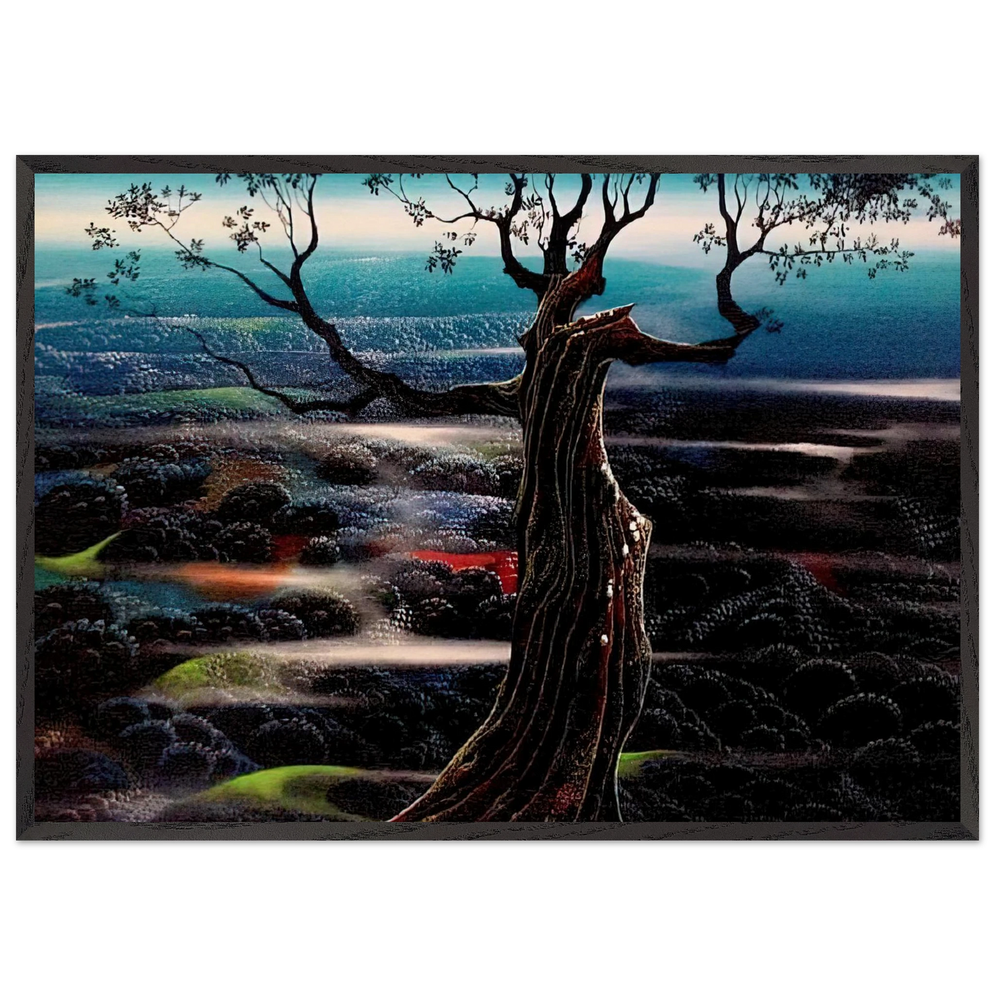 Wild Valley - Eyvind Earle Framed Art Print – Black Wooden Frame - Default Title - -Framed Art Print