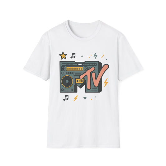 Camiseta gráfica retro de MTV con estampado de guepardo, estilo rock, unisex, estilo banda de los años 80 y 90