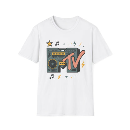 Retro MTV Vintage Cheetah Print Music Television Graphic Tee 80s 90s Throwback Unisex Band Shirt Animal Print Rock Style T-Shirt