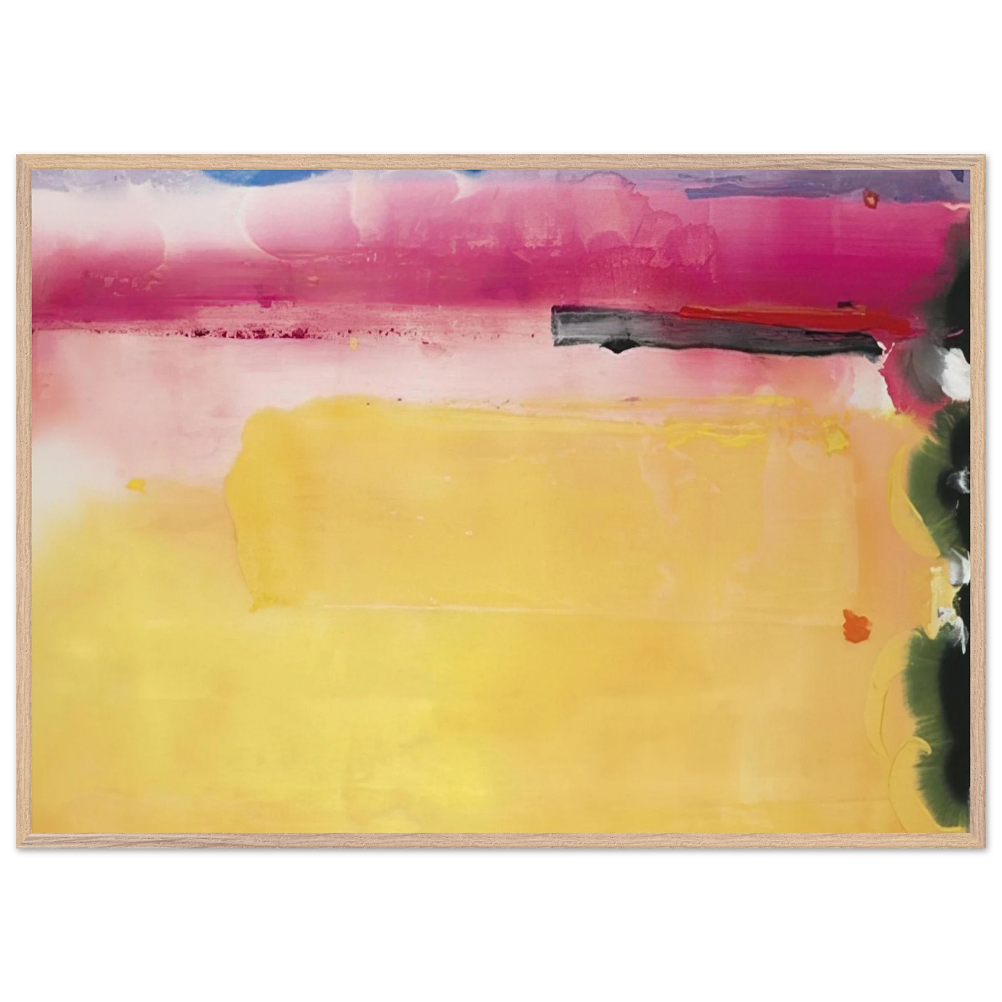 Helen Frankenthaler - Black-Eyed Susan - 1988 Wall art - 45x60 cm / 18x24 inches - Premium Wooden Framed Poster With Fine Art Paper - White frame