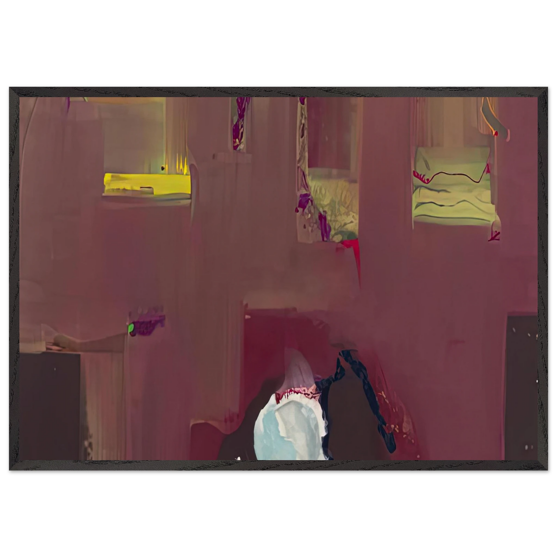 Yin Yang 1990- - Helen Frankenthaler Framed Art Print – Black Wooden Frame - Default Title - -Framed Art Print