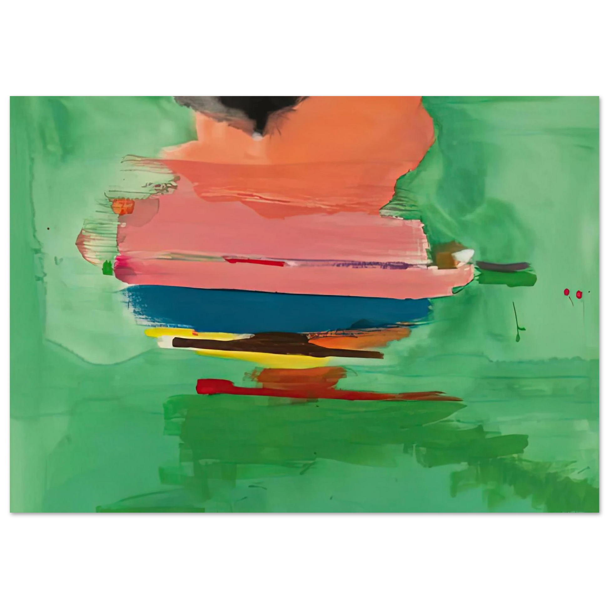 Helen Frankenthaler - Untitled, 1973- Wall Art - 60x80 cm / 24x32 inches - Premium Wooden Framed Poster With Fine Art Paper - Black frame