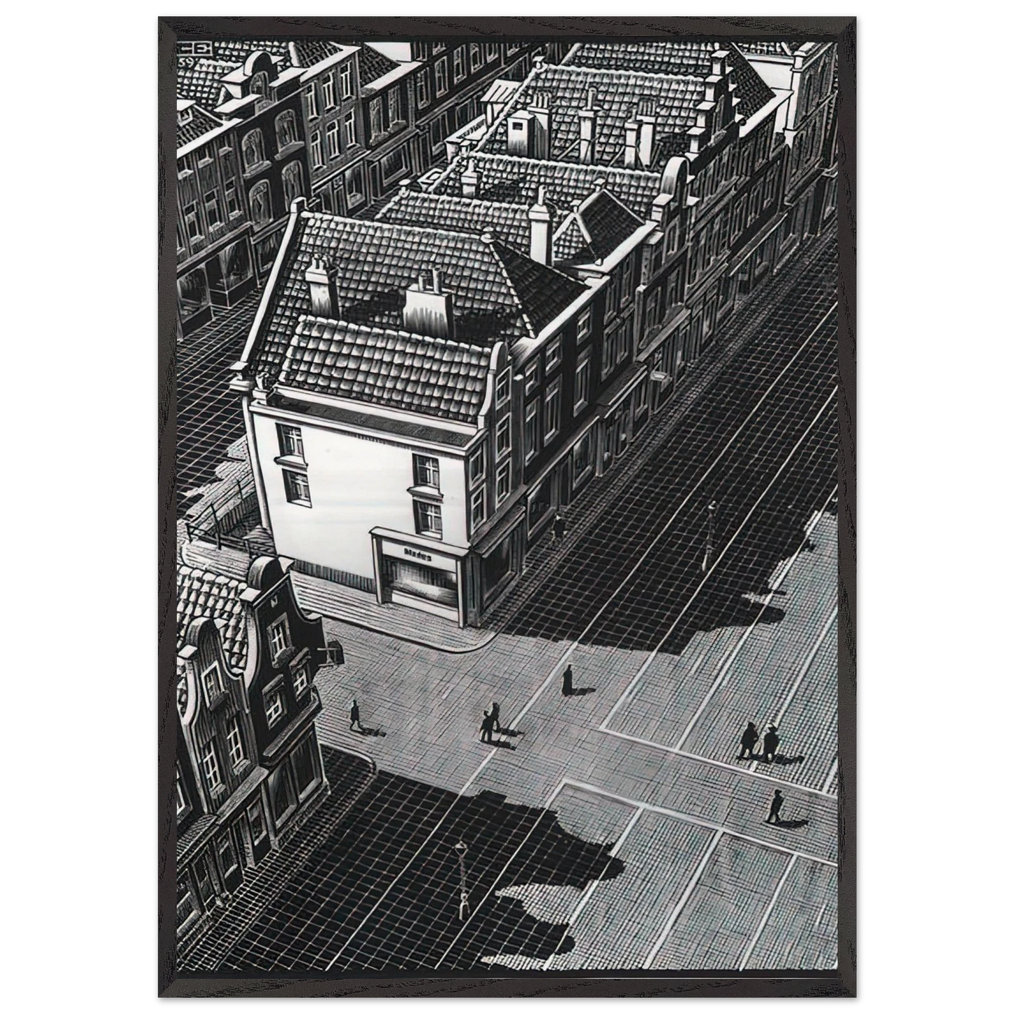 DELFT - MC Escher Framed Art Print – Black Wooden Frame - Default Title - -Framed Art Print