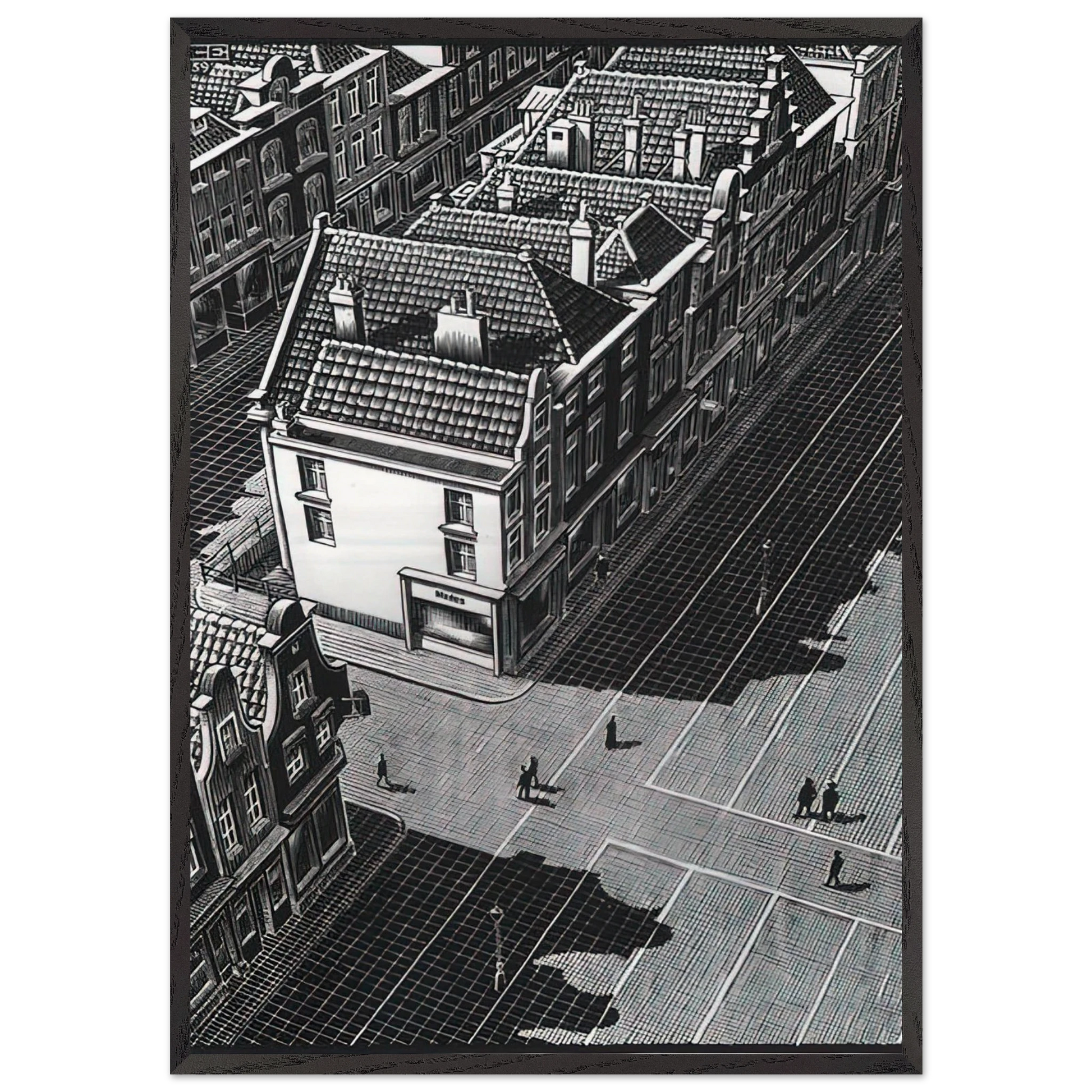 DELFT - MC Escher Framed Art Print – Black Wooden Frame - Default Title - -Framed Art Print