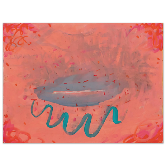 Paul Thek - Untitled Lips with Turquoise - 1984 Fine Art Poster - Default Title