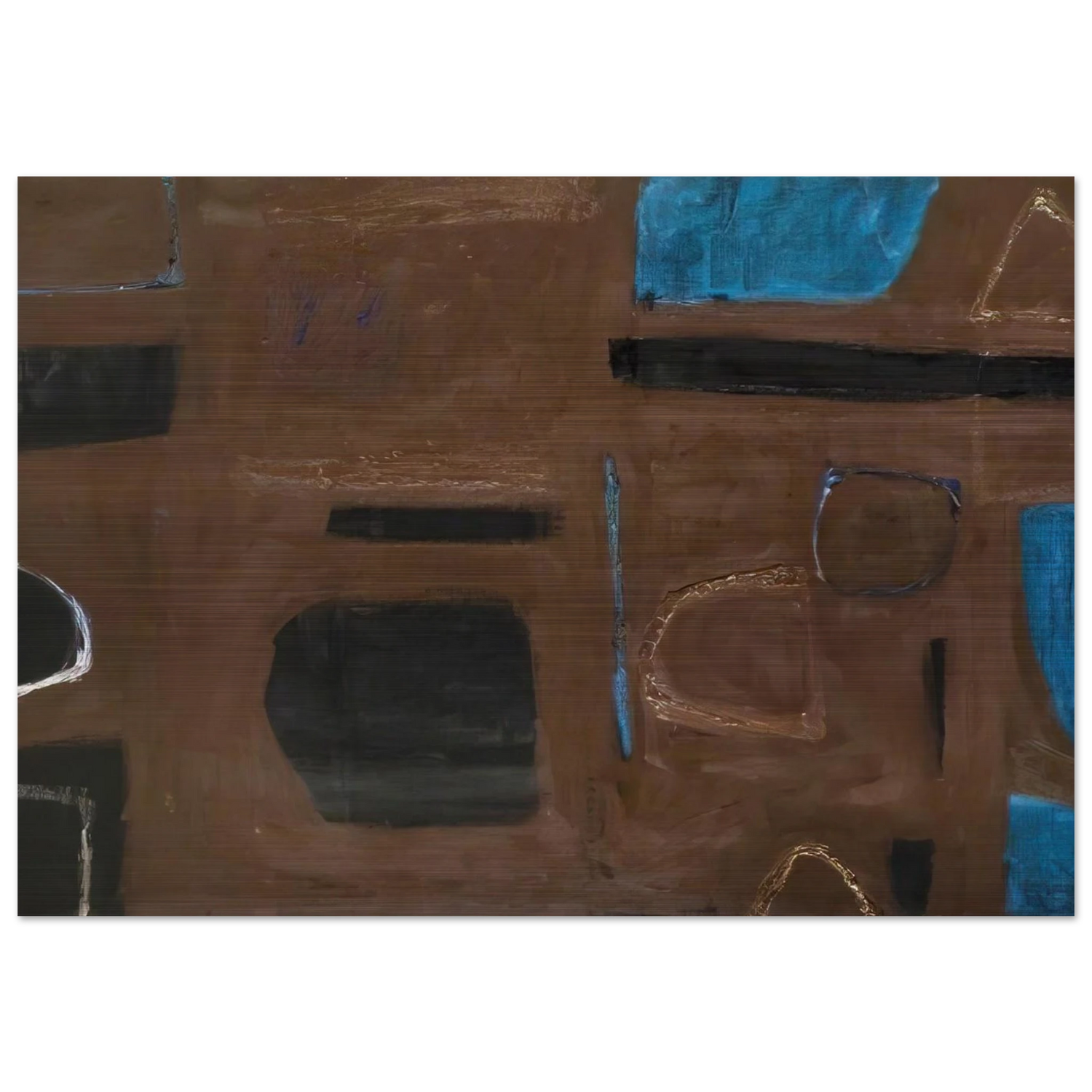 Brown and Black - 1960 - William Scott Brushed Aluminum Print - 70x100 cm / 28x40 inches | William Scott Aluminum Print | William Scott Prints